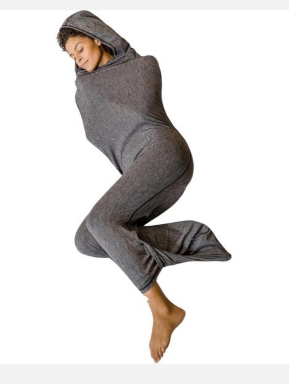 Hug Sleep Hooded Sleep Pod Swaddle Wearable Blanket Hug Hood Graphite Gray Large